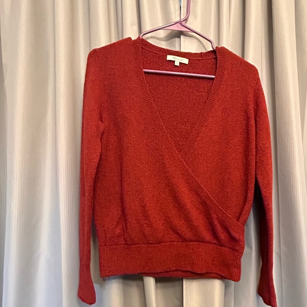50%offw❤️ Madewell Wrap-Front Pullover Sweater sale Coziest merino wool alpaca